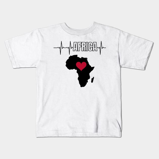 Africa Love, Africa Heartbeat, Heart Kids T-Shirt by UrbanLifeApparel